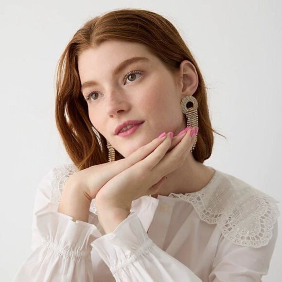 J Crew Lace Collar Poplin Cotton Top NWT - Picture 2 of 14
